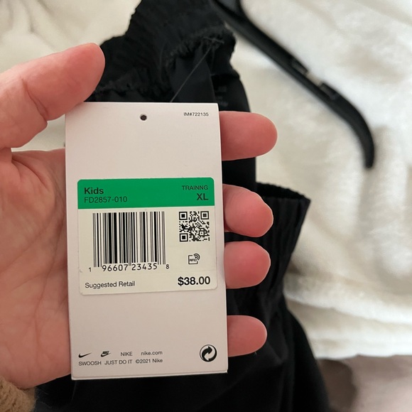 Nike Black Slim Fit Track Pants with White Tag - Picture 4 of 5